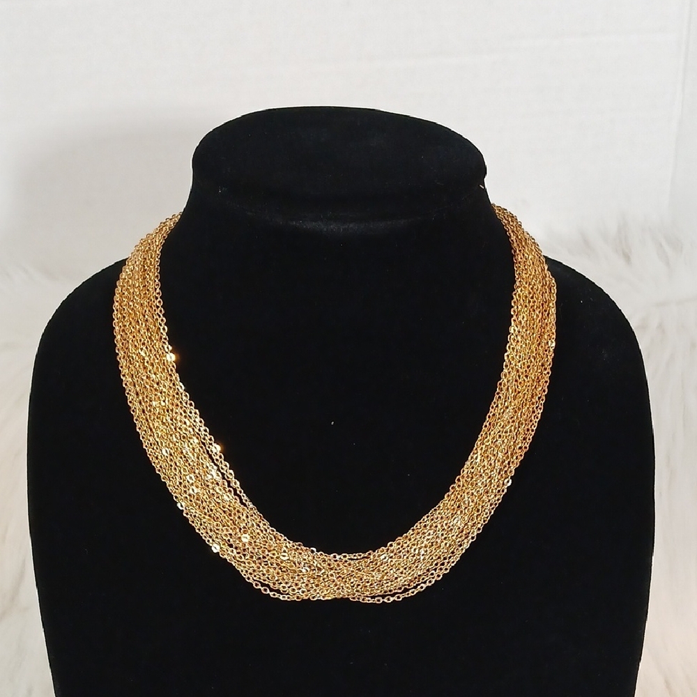 Natasha  Gold Plated Multi-Strand Necklace